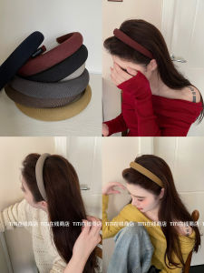 French Style 2.5cm Sponge Hairband Narrow Edge Elevation Headband Versatile Outgoing Hairpin Comfortable Elastic Fabric