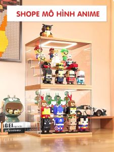 Tủ Trưng Bày Mô Hình Tủ Mika Trong Suốt Có Đèn Led USB Bảo Quản Đồ Chống Bụi