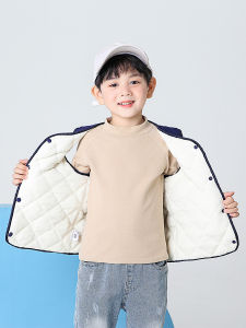 Childrens One-Piece Cotton Vest Big Boy Fleece-Lined Vest Girls Warm Vest Baby Wear Waistcoat Autumn and Winter Clothes