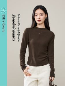 เสื้อยืดคอกลมแขนยาวสำหรับผู้หญิง ESE Yiyang ทรงเข้ารูป นุ่ม สวมใส่สบาย สำหรับสวมใส่ในชีวิตประจำวัน