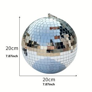 Colorful Stage Light Effect 8 Inch 20cm Disco Mirror Glitter Ball Lightweight Silver Christmas Party Decoration Wedding Festival