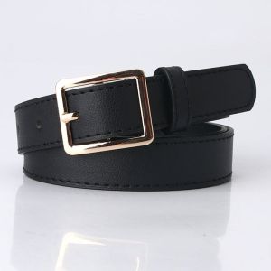 Waist Belt with Square Shape Buckle Light Luxurious Personality PU-leather Waist Belts for Women Coat Dress Accessories
