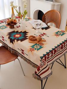 American Double-Sided Tablecloth Cotton Linen Dining Table Tablecloth Coffee Table Cover Towel Outdoor Camping Cover Blanket Picnic Mat Sofa Cover Towel