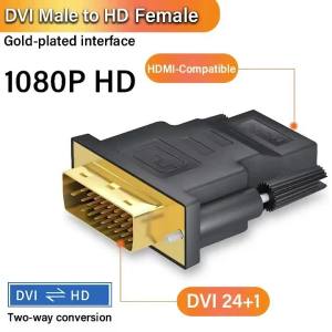 KEBIDU | Bộ Chuyển Đổi Video 1080P DVI Sang HDMI Từ Đầu Đực Sang Đầu Cái Cho Máy Chiếu PC HDTV - Cắm Cáp DVI 24+1 Vào Cáp Tương Thích HDMI
