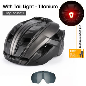 West Biking | WEST BIKING Ultralight Bike Helmet With Taillight Goggle Men Women Integrated Cycling Safety Hat MTB Road Bike Motorcycle Helmet