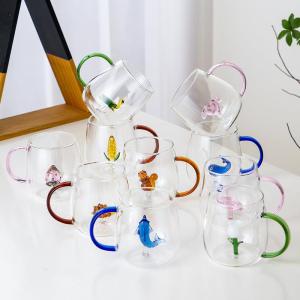 3D Animal Lovely Colored Handle Cartoon Glass