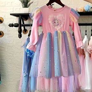 🦄UNICORN4KIDS🦄พร้อมส่ง🇨🇷 ชุดยูนิคอร์น ชุดโพนี่ สีรุ้ง สไตล์เจ้าหญิง no.v15