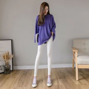 New Modal Thickened Autumn Winter Leggings Womens Outdoor Tight Large Size Black Yoga Nine Points Pants High Waist Nine Points