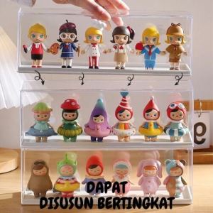 COD Acrylic Transparent Display Box Kotak Penyimpanan / Box Tempat  Mainan Kotak tampilan Transparent Storage Display Box Bening Acrylic Action Figure  Tingkat Tangga Kotak Rak Pajangan Akrilik Transparan (Z1S1)