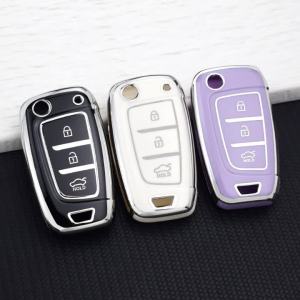TPU Car Flip Key Case Cover Holder Shell for Hyundai Elantra Solaris Tucson I30 I35 I40 KONA Genesis Santa Fe Azera
