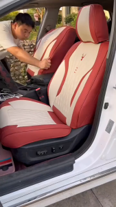 【Essential For Cars】5D Leather Car Seat Cover fully surrounded Waterproof Dustproof Car Seat Cushion Cover Interior Car Seat Protector Portable Comfortable Adjustable Soft Car Travel Work Travel Essentials