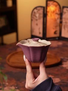 SHUANGYU | Hand-Painted Purple Wisteria and Carp Ceramic Small Teapot