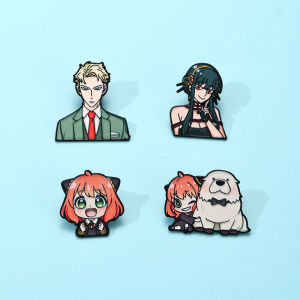 SPY x FAMILY Enamel Pins 4Pcs Set Anya Loid Yor Bond Brooches Lapel Badges For Backpack Fans Gift