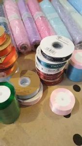 Cuộn ruy băng in chữ bản 25cm dài 50m cao cấp thắt nơ gói hoa gói quà