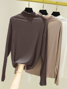 Modal Slim Fit All-Match Pile Collar Thin Long Sleeve T-shirt