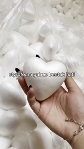 gabus / styrofoam bentuk hati love ukuran 4 cm 5 cm 6 cm 8.5 cm