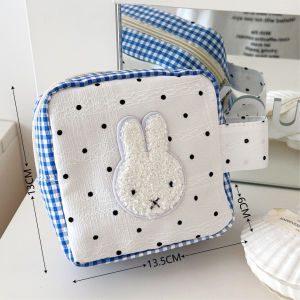 Miffy | Miffy Rabbit Cute Compact Portable Small Menstrual Bag Makeup Travel Outing Storage Bag Miscellaneous Zipper Pouch for Women