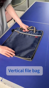 COD Over A4 canvas bag office business students handbag large-capacity make-up bag vertical double-layer document bag textbook storage bag make-up bag