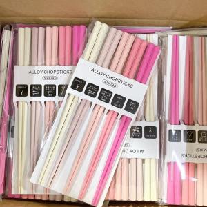 High-Temperature Resistant PET Glass Fiber Alloy Chopsticks Set of 5 Colorful Octagonal Chopsticks Eco-Friendly Dining Utensils