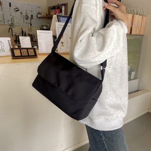 Japanese Style Pure Color Artistic Versatile College Wind INS Single Shoulder Slant Cross Bag Women Oxford Small Korean Version Mail Bag