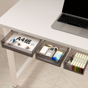 Under-desk Drawer Storage Device Suitable For Office/home Ideal For Organizing Stationery. Self-adhesive Plastic Drawer.