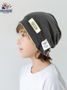 Childrens Knitted Cotton Beanie Hat Spring Autumn Thin Pure Cotton Overhead Warm Versatile Tassel Cap Boys Girls Student