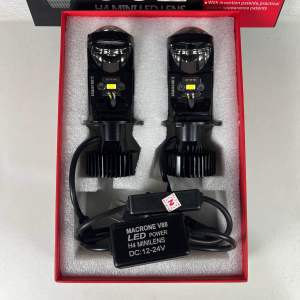 Lampu led mini projector mobil Avanza Veloz Innova Yaris H4 LED MACRONE V88 6000K Garansi 1tahun