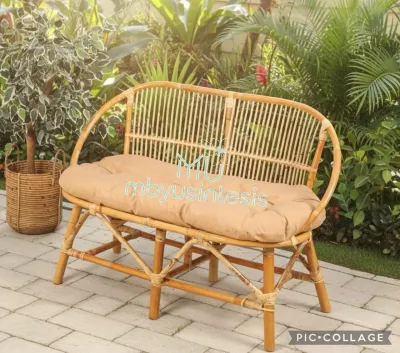 KURSI SOFA MOMON ROTAN ASLI FREE JOK DUDUK INDOOR OUTDOOR