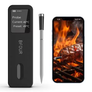 Wireless Meat Thermometer and Bluetooth 5.4 Household BBQ Thermometer with Long and Short Probes for CookingGrilling