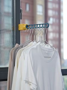 8-holes Drying Rack Multicolor Plastic Clothes Hanger Closet Organizer Multifunction Multi-port Support Space Saving