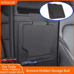For Tesla Model 3 Y Highland 2024 2025Armrest Hidden Storage Box ABS Car Interior Accessories Gadgets Organizers Case New Model3