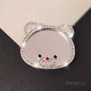 ที่วางโทรศัพท์แบบติดสติกเกอร์สำหรับผู้หญิง กระจกเงาเต็มด้าน รูปหัวใจดอกไม้ ที่ปรับแต่งได้แบบพกพา เครื่องสำอาง กระจก