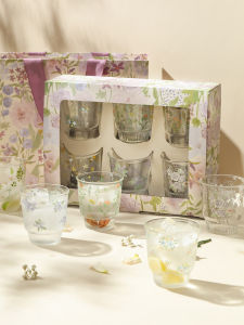 LOTUS BLUE | Elegant Birthday Gift Glass Cup Set