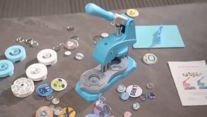 3 in 1 25mm 32mm 58mm Badge Button Maker Machine Complete Set DIY Badge Machine Refrigerator Sticker Making Machine with Paper Cutter Badge Parts Magnetic Suction Detachable
