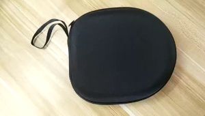 Headphone Carrying Case Portable Storage Bag Anti-Pressure Waterproof Pu Earphone Case Headset Protective Hard Shell Practical Durable Black Data Cable USB Charger Organize Hard Storage Box