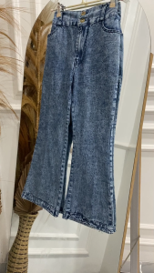 Meltz.id - Celana Cutbray Jeans Highwaist Snow Panjang Anak Perempuan