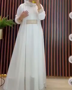 Salsa Dress / Gamis Kondangan Ceruty Babydoll Full Puring / Dress Muslimah Aksen Renda Terbaru