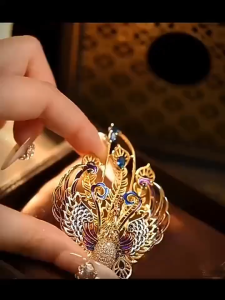 Elfindo-201 Bros Wanita Elegan Motif Liontin Phoenix / Bros Kebaya / Bros Aksesoris Fashion Kekinian