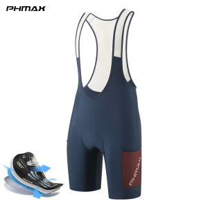 PHMAX | PHMAX Mens Cycling Bib Shorts 5D Silicone Gel Pad Shock Absorption Road Bike Bibs Summer Breathable Bicycle Riding Shorts
