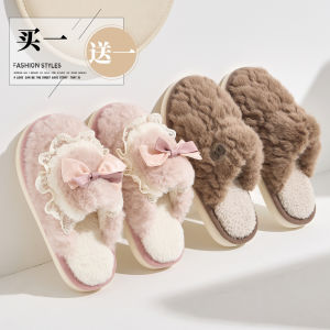 Dép Đi Trong Nhà Bằng Vải Cotton Cho Cặp Đôi Mùa Thu Đông Đế PVC Chống Trượt Mềm Mại Thoải Mái Cho Nam Và Nữ