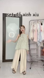 Áo yếm tơ thêu hoa cổ nơ xinh xỉu - 247Store.vn - Setaoyemtotheuhoa3375/P0K2627