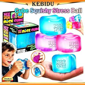 KEBIDU Trending Nee Doh Jellyfish & Cube Squish Toy Soft Jelly Squeeze Stress Relief Fidget Toy Sensory NeeDoh for Kids & Adults