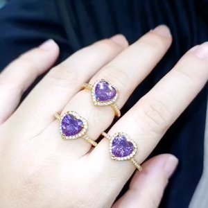Cincin Xuping Hati Ungu - replika cincin Aurel