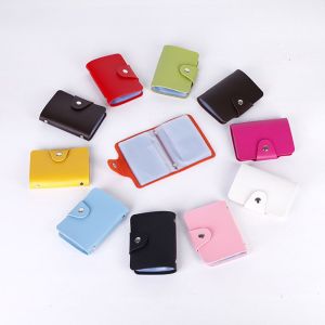 NAMSHEVA Cases Protector Candy Color Organizer PU Leather 24 Slots Cute Card Holder
