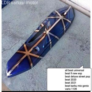 Tameng knalpot beat/Genio/Vario 110fi univrsal blue xx bahan besi stanlees anti pecah