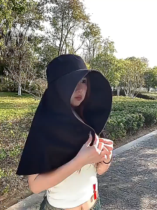 Topi anti uv wanita protection Penutup Wajah dan Leher matahari hijab Pelindung Pinggiran ekstra Outdoor