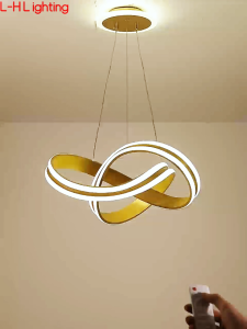 ห้องนั่งเล่นที่เรียบง่ายทันสมัยจี้ความคิดสร้างสรรค์บุคลิกภาพร้านอาหารไฟ LED นอร์ดิกห้องพักแหวนโคมไฟเพดาน