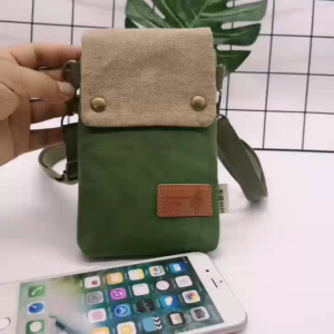 Vintage Chambray Phone Pouch with Single Strap for Casual Chic