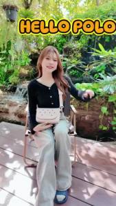 Hello Polo BH2007 กระเป๋าสะพายข้าง ใบเล็กกะทัดรัด ขนาด 15x23 cm.  กระเป๋าเล็ก กระเป๋าเก๋ๆ กระเป๋าสวย ทรงคลัตช์ น้ำหนักเบา