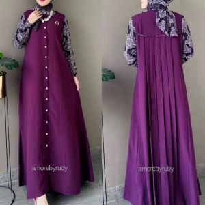 27gadih set hijab gamis+ kerudung edisi set khadijah motif elegan simple kekininan produk terbaru amore by ruby